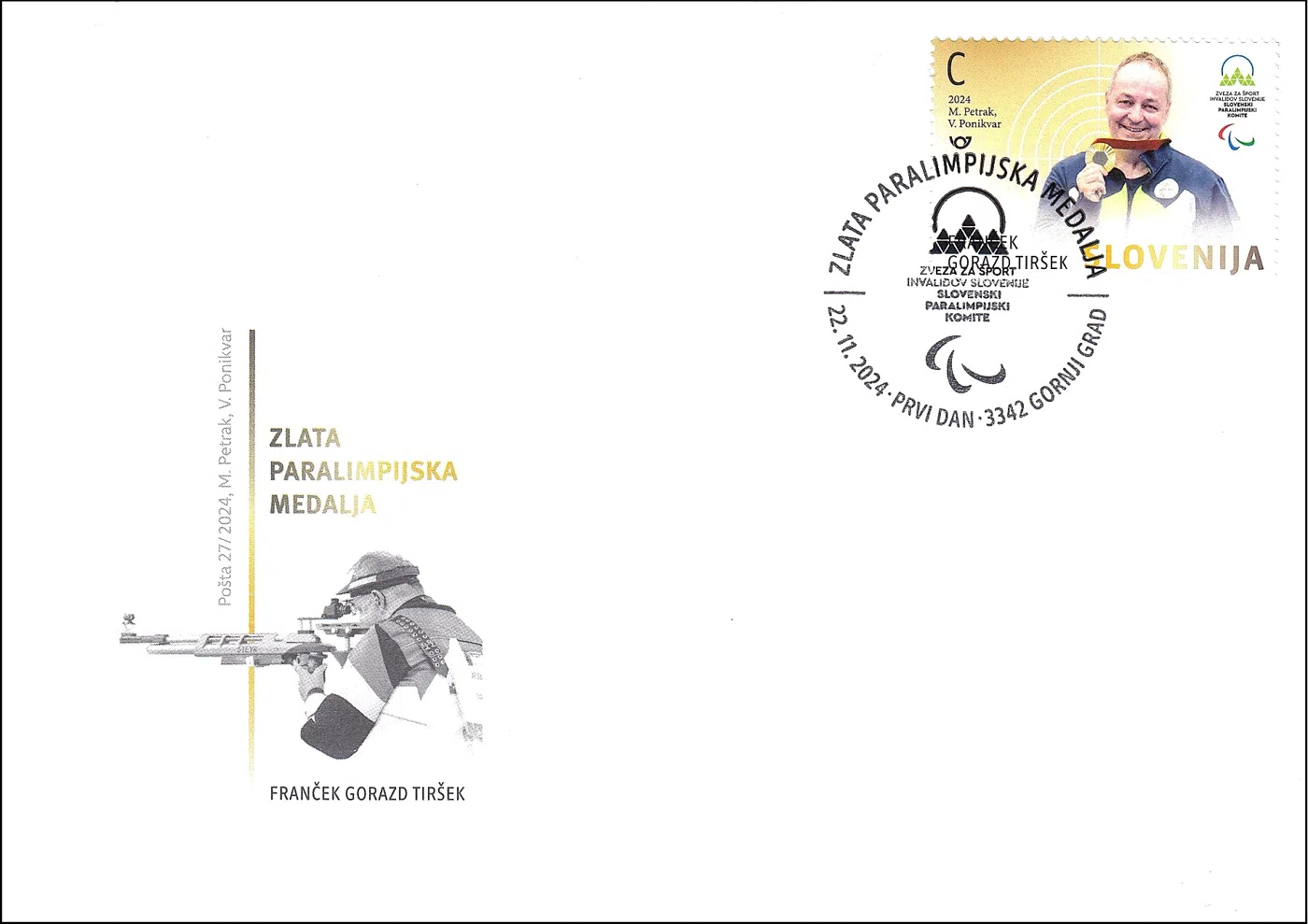 FRANČEK GORAZD TIRŠEK - ZLATA SLOVENSKA PARAOLIMPIJSKA MEDALJA